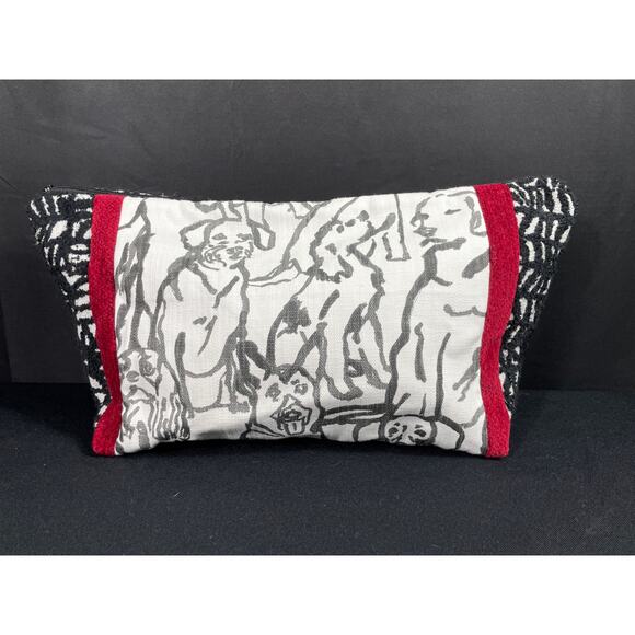 X Large Handmade Pouch, Dog Lover Print, Velour and Cotton - Picture 1 of 7